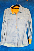 RESISTOL SHERI CERVI WESTERN SNAP UP SHIRT WOMEN'S XL  BLUE DENIM COLOR