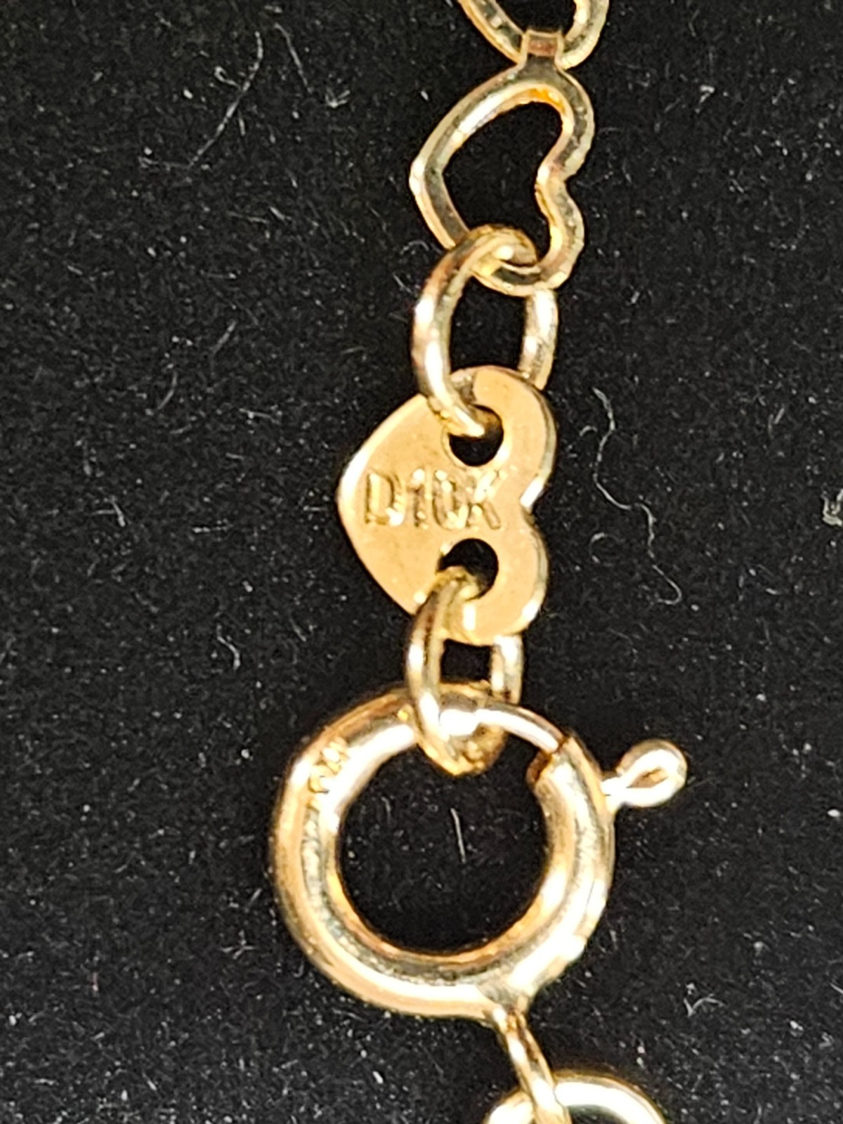 10K  SOLID YELLOW GOLD 2 PC. HEART LINK BRACELET 7.5 IN /NECKLACE 18 IN.