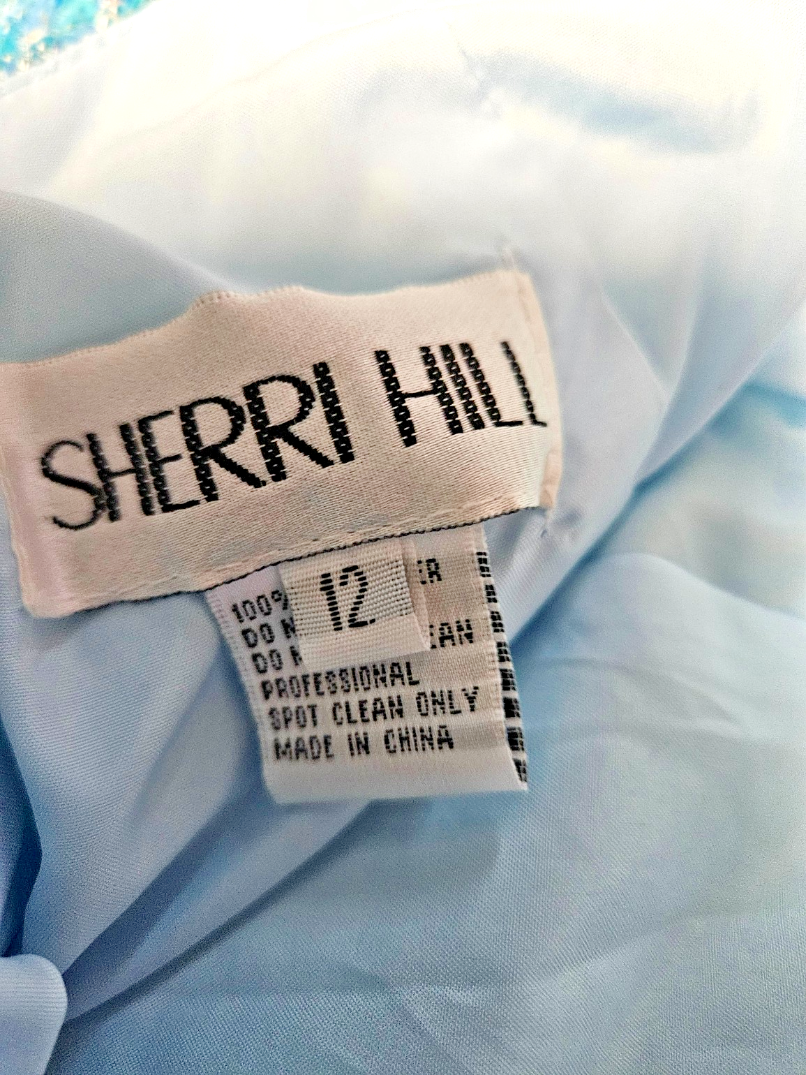 GORGEOUS FORMAL SHERRI HILL TURQUOISE BLUE SEQUINED MERMAIN GOWN SIZE 12