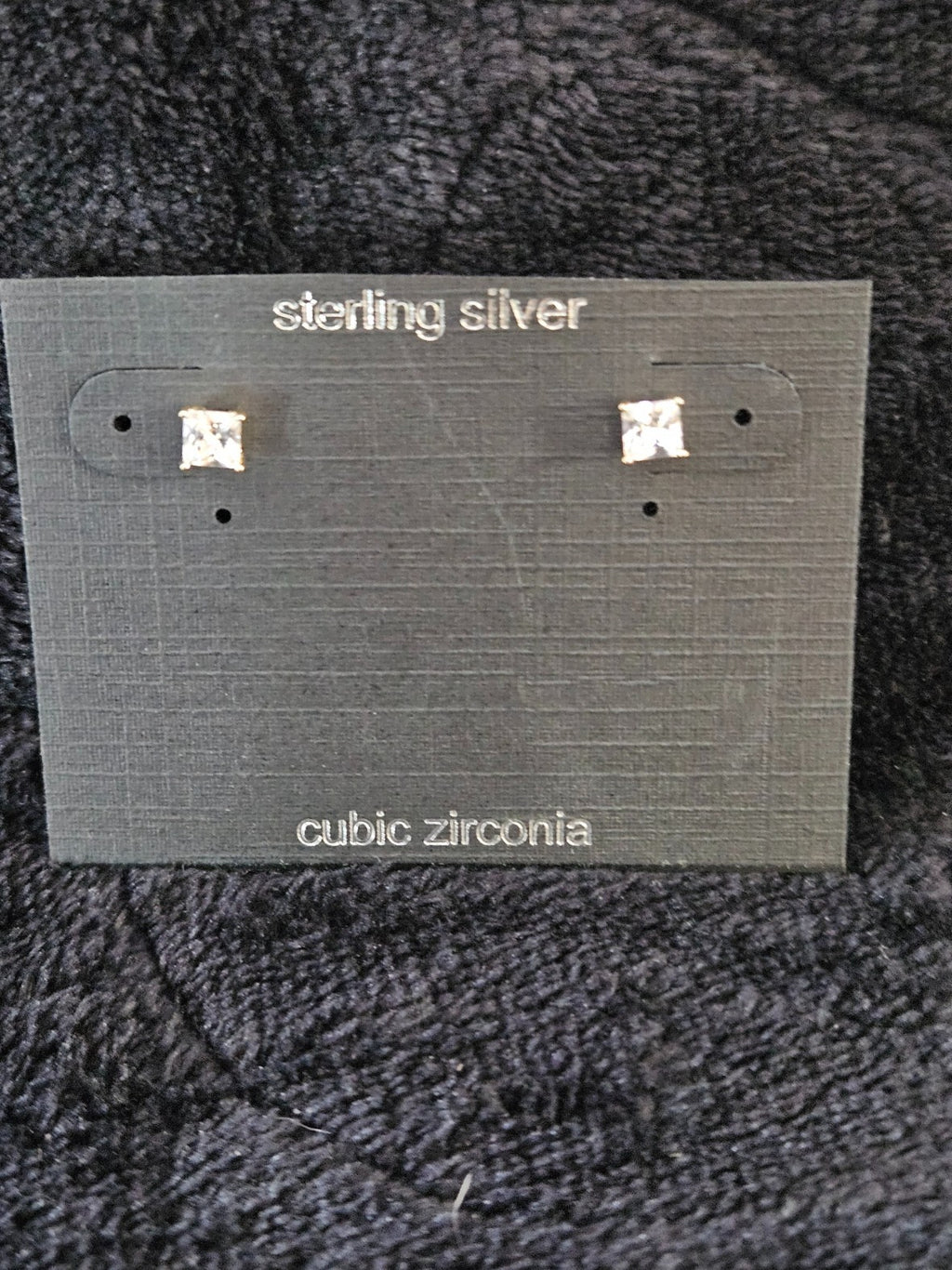 CUBIC ZIRCONIA 14K YELLOW GOLD FILL / STERLING SILVER 4.5 mm SQUARE STUD EARRING