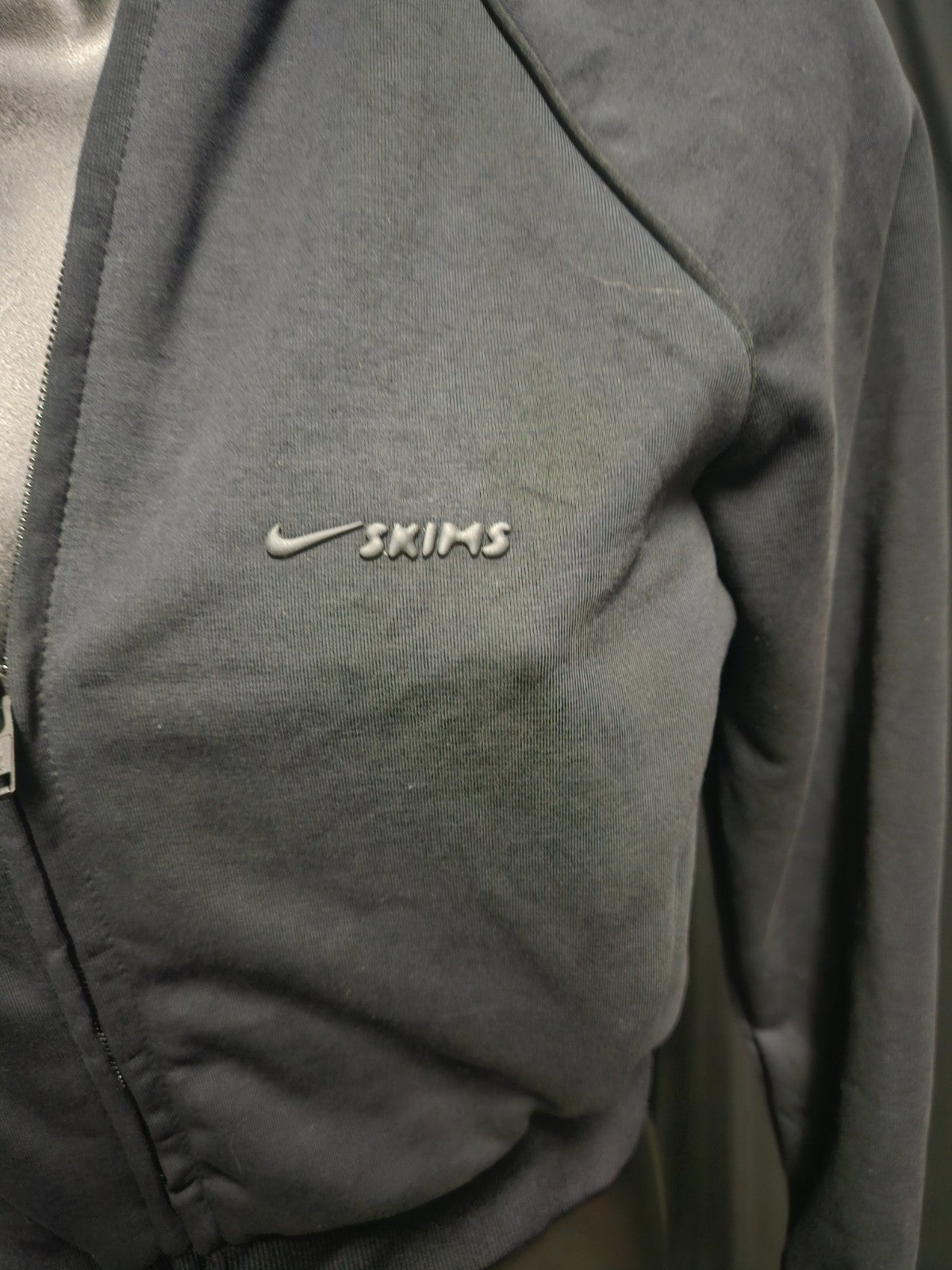 SKIMS/NIKE BLACK MATTE TRICOT  CROP JACKET XS NWOT