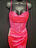 Bright Pink Short Sequined Prom/Cocktail DRESS SZ 0 (XS)