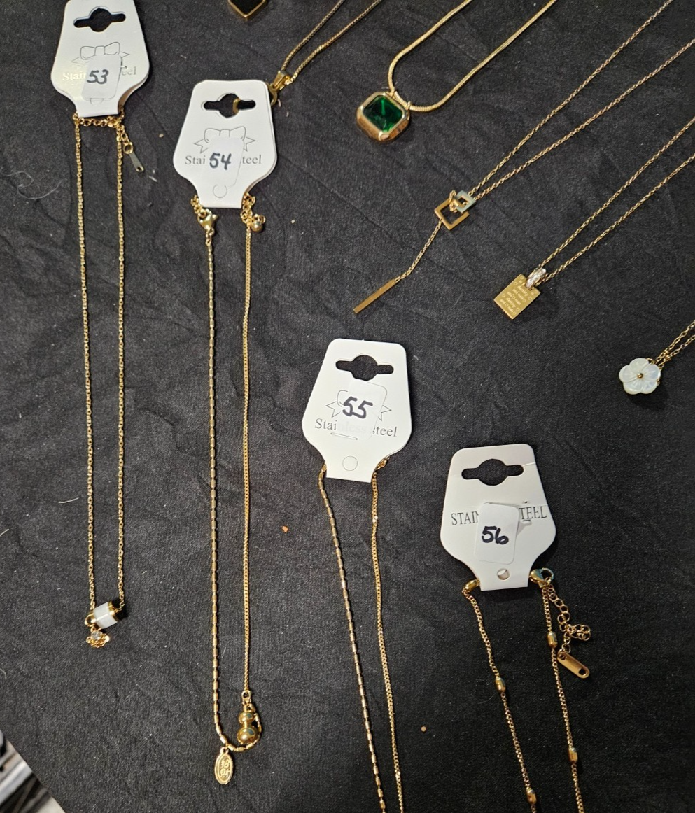 10k YELLOW GOLD PLATED OVER STAINLESS  ASST. NECKLACE & BRACELET YOU PICK #