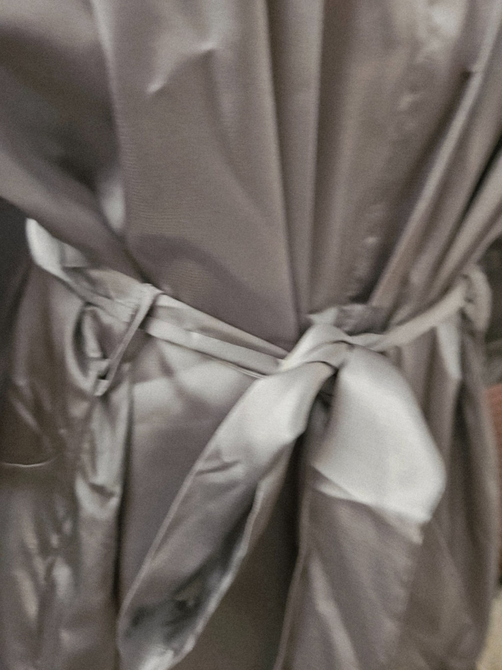 TURQUAZ LG GRAY SATIN/ RHINESTONE MOTHER OF THE GROOM ROBE & BRIDE TRIBE CUP NWT