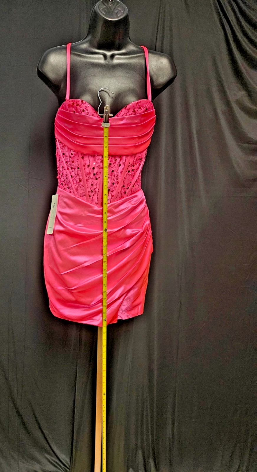 Bright Pink Short Sequined Prom/Cocktail DRESS SZ 0 (XS)