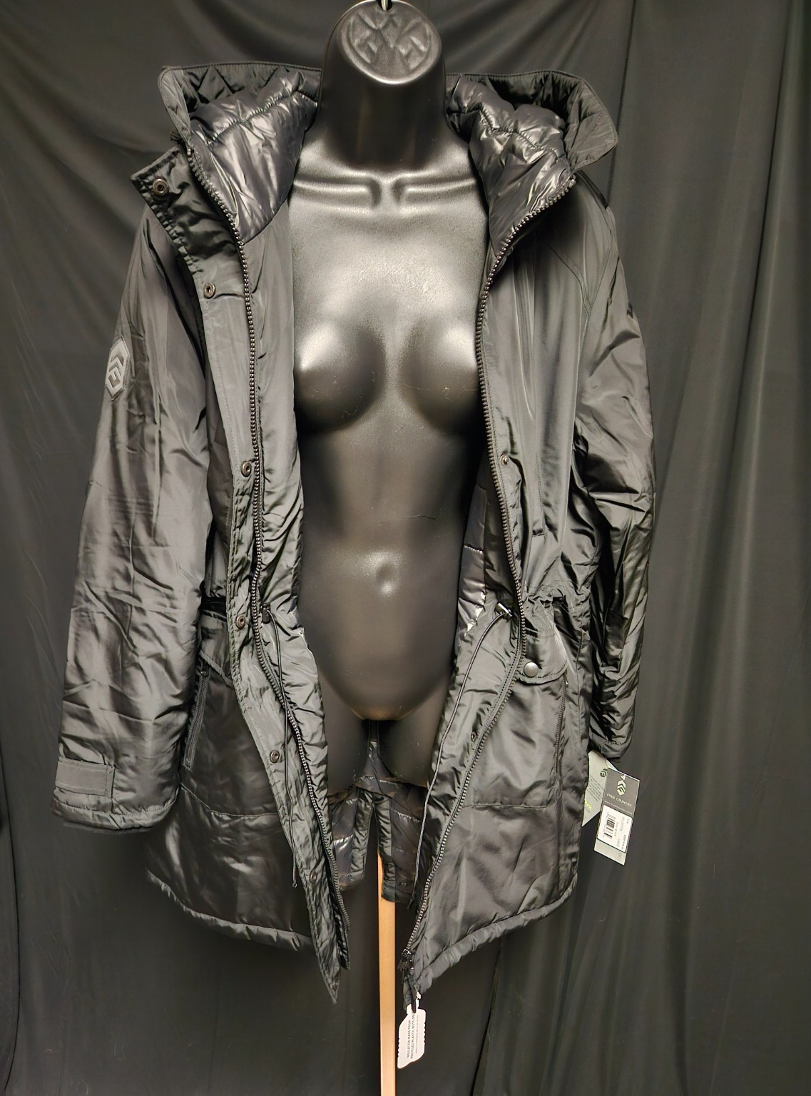 FREE COUNTRY WOMEN'S SIZE L ARCTIC ANORAK LONG BLACK JACKET/PARKA NWT