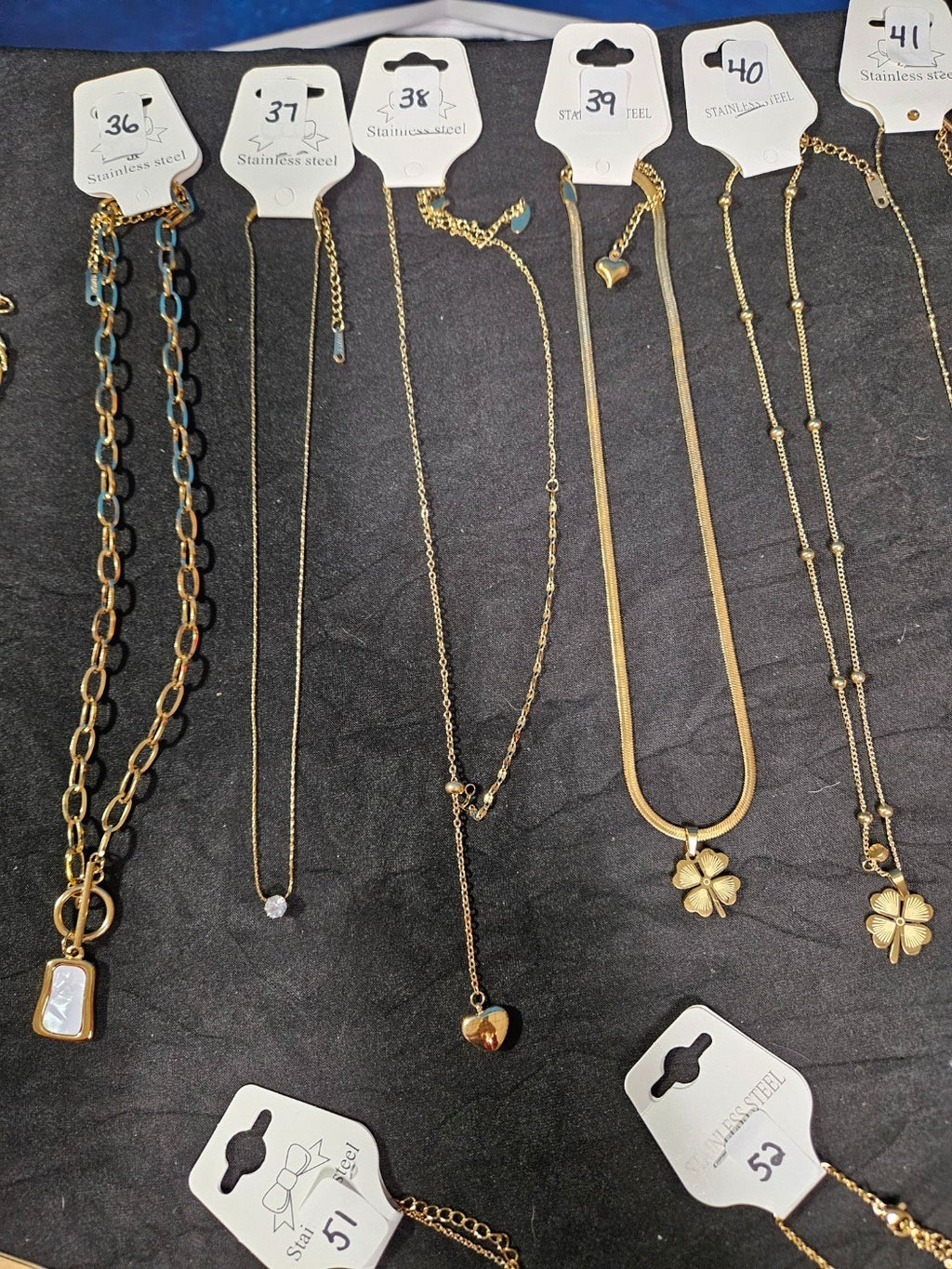 10k YELLOW GOLD PLATED OVER STAINLESS  ASST. NECKLACE & BRACELET YOU PICK #