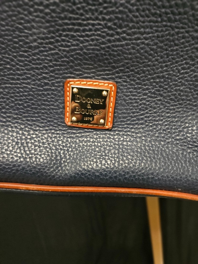 Dooney and Bourke Pebble Leather Small Zip Crossbody Bag - Navy