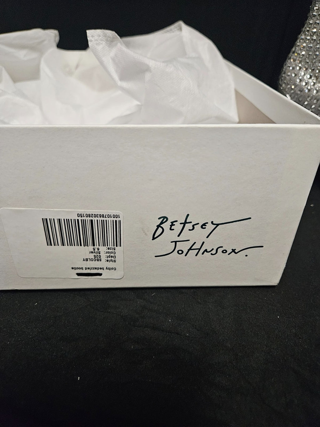 ADORABLE WOMEN'S SIZE 6.5 BETSY JOHNSON COLBY BEDAZZLED BOOTIE NIB