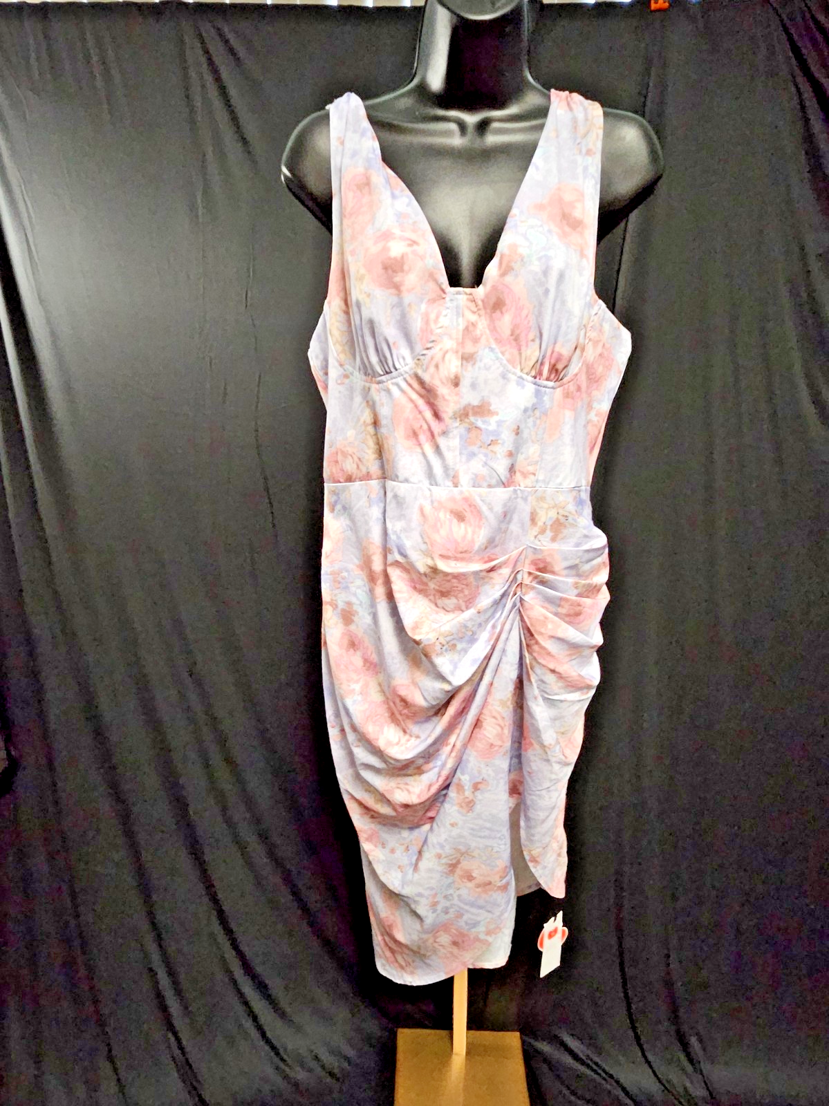 CIDER ROUCHED FLORAL COCKTAIL/FORMAL DRESS SIZE LARGE NWT