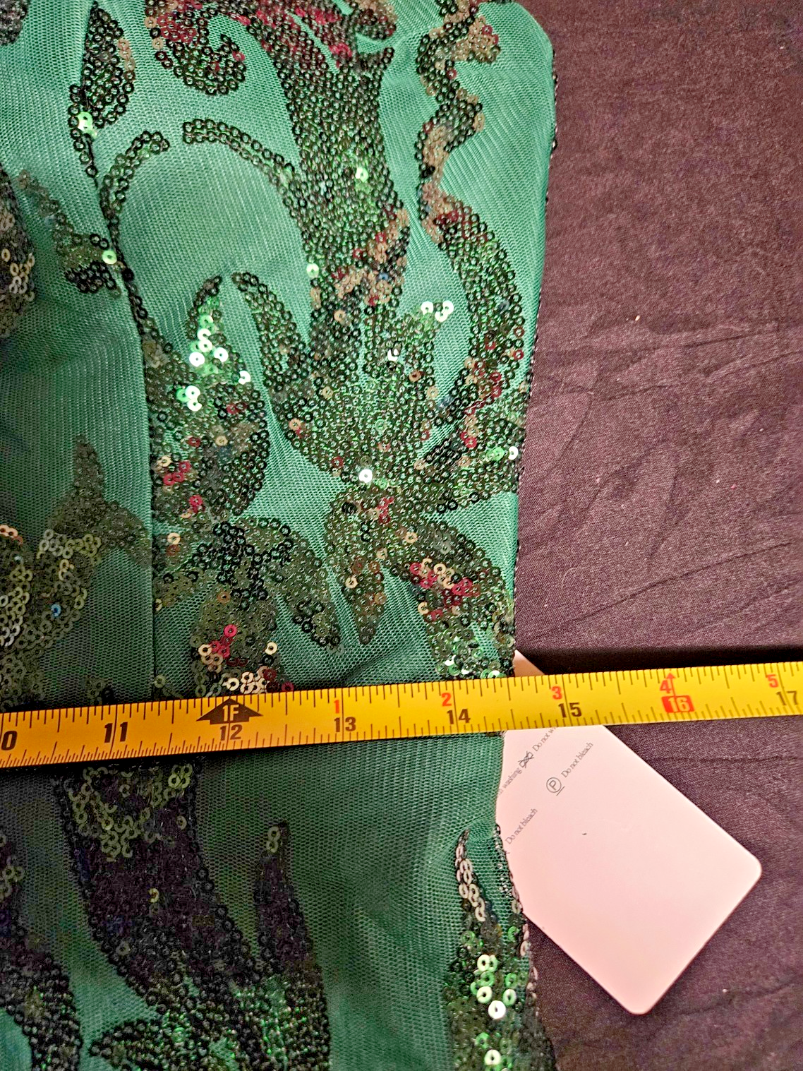 WOMEN'S SIZE 10/12 L DK GREEN SEQUINED MERMAID GOWN PROM/FORMAL NWT